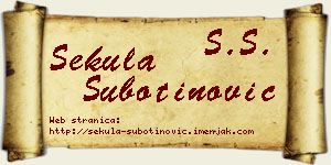 Sekula Subotinović vizit kartica